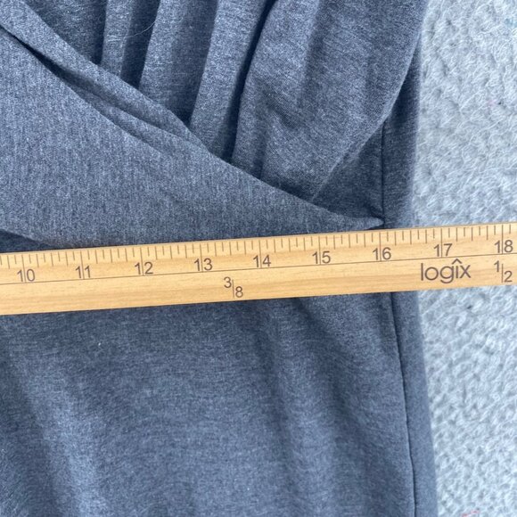 Garnet Hill Dress Womens Large Gray Tank Surplice Neck Terry Pleat Stretch Knit - Picture 9 of 11